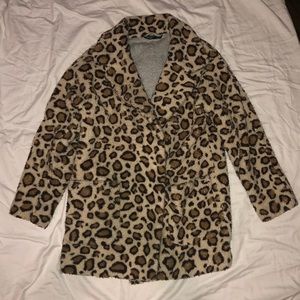Fuzzy cheetah print jacket